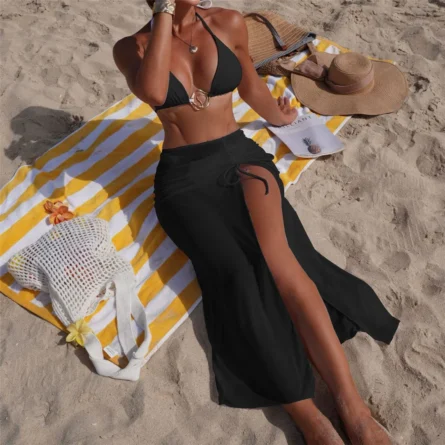 Mykonos Sunset Bikini Set with Sheer Cover-Up Skirt - Image 6