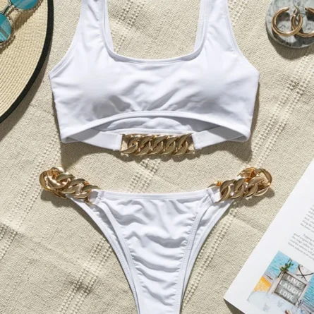 Underboob Bikini with Chain Detail - Image 12