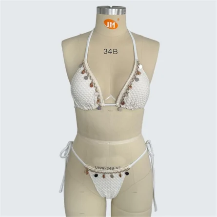 Golden Treasure White Triangle Bikini – Bild 6