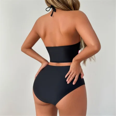 Crisscross Charm Chic High-Waist Bikini Set - Image 6