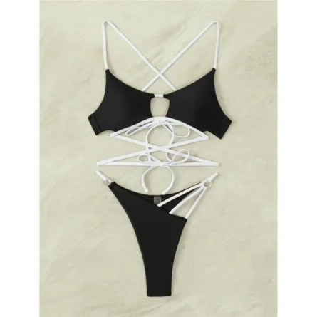 Sleek Cutout Micro Thong Bikini for Bold Beach Days - Image 4