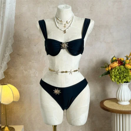 Electric Calm 3-Piece Ruffled Skirt Bikini Set - Image 12