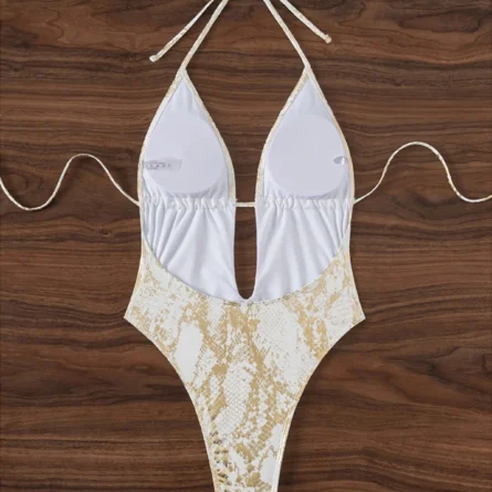 Palm Royale Gold Plunge One-Piece Swimsuit - Image 5