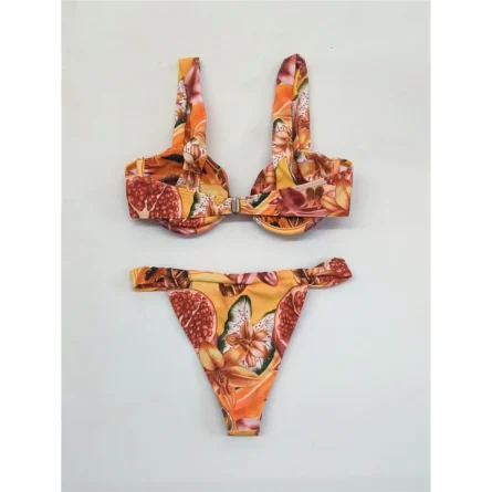 Tropical Escape Pomegranate Padded Bikini Set - Image 3