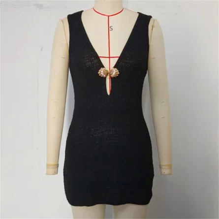 Crochet Beach Cover Up Dress with Shell Accent - Image 21