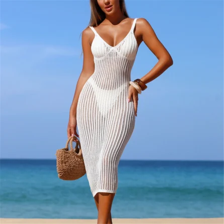 Barefoot After Midnight Crochet Beach Cover Up Dress - Image 9
