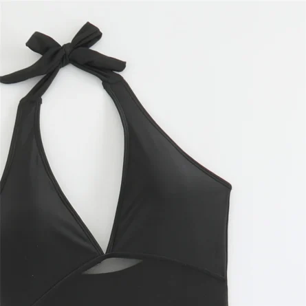 Halter Swim Dress with Ruffled Skirt Detail - Image 15