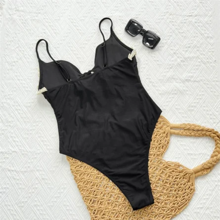 Ruffled Cutout One-Piece Swimsuit with Tie Detail - Image 9