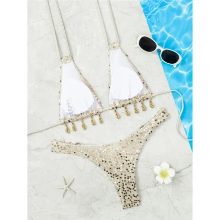 Micro Sequin Bikini with Elegant Detail and Eye-Catching Design - Image 4