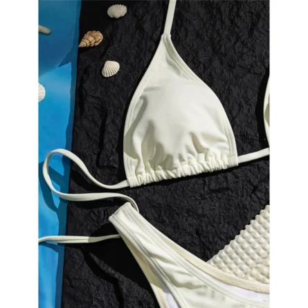 Chic Waffle Knit Cover Up Bikini Set - Image 8