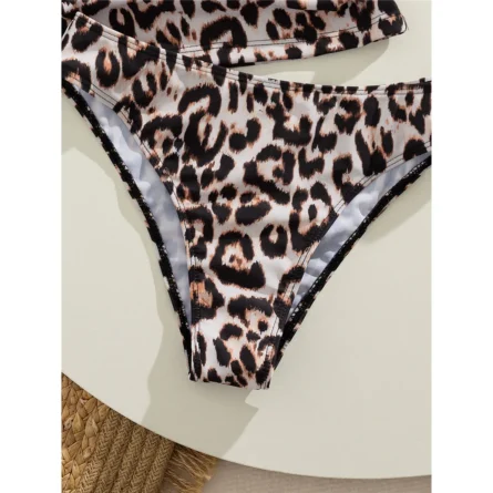 Leopard Bandeau Tankini Effortless Beach Elegance - Image 12
