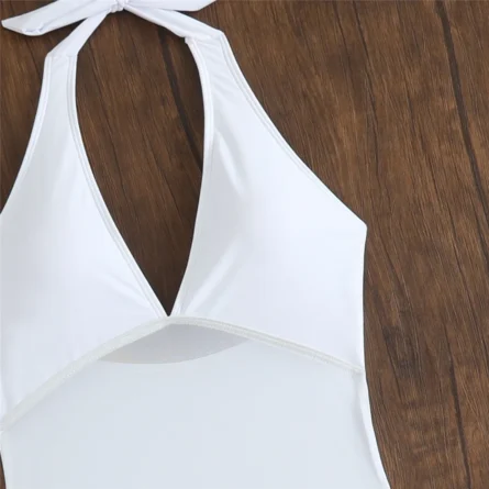 Halter Swim Dress with Ruffled Skirt Detail - Image 10