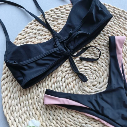 Chic Contrasts of Sunlight and Shade Brazilian Bikini Set - Image 5