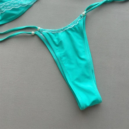 Pearl Dreams Soft Pearl Lace Micro Bikini Set - Image 6