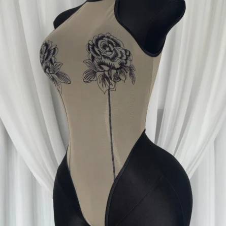 Shadow Rose Mesh See Through Thong Swimsuit - Image 14