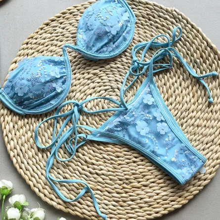 Main Character Energy Sequins Bikini Set