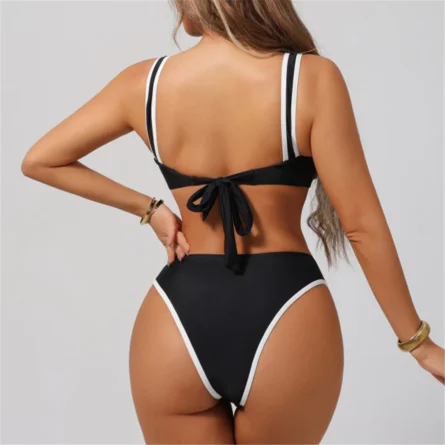Starry-Eyed Moments Elegant High-Cut Bikini with Strappy Details - Image 4