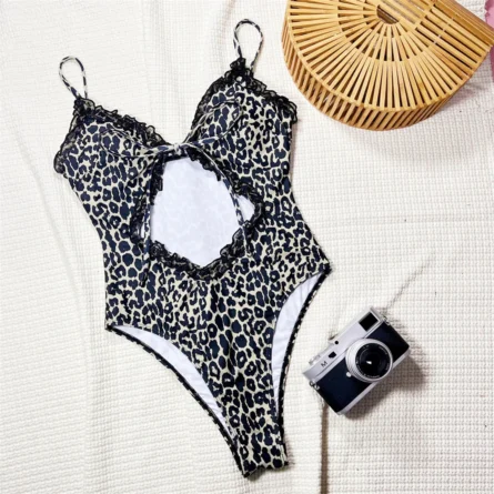 Ruffled Cutout One-Piece Swimsuit with Tie Detail - Image 11