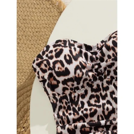 Leopard Bandeau Tankini Effortless Beach Elegance - Image 11