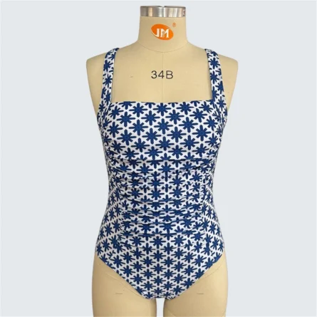 Floral Ruched One-Piece Swimsuit with Square Neckline – Bild 6