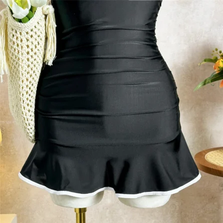 Chic Black Ruffled Swim Dress for Effortless Beach Elegance - Image 10