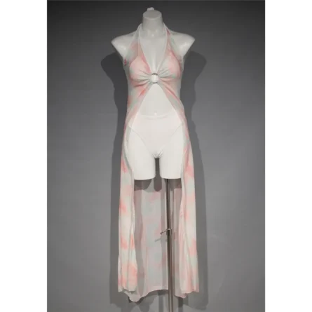 Halterneck Bikini Cover-Up Dress Set - Image 7