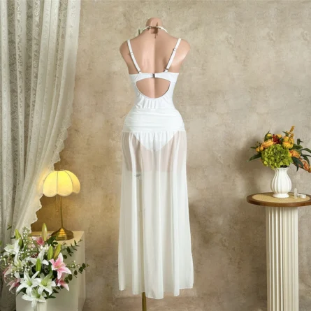 Deep Curve Push-Up One-Piece Swimsuit with Metal Ring Detail - Image 8