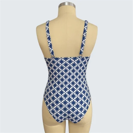 Floral Ruched One-Piece Swimsuit with Square Neckline – Bild 7