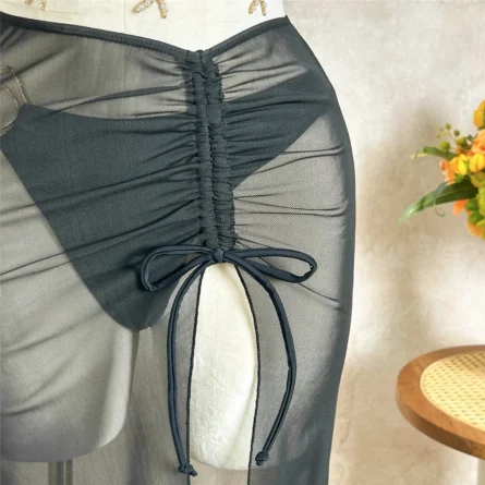 Mykonos Sunset Bikini Set with Sheer Cover-Up Skirt - Image 17