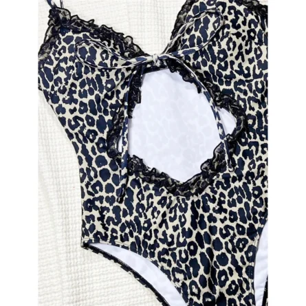 Ruffled Cutout One-Piece Swimsuit with Tie Detail - Image 13