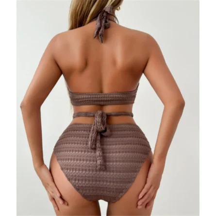Woven Halter Design High-Waisted Bikini Set – Bild 7