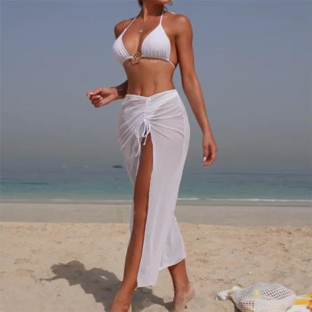Mykonos Sunset Bikini Set with Sheer Cover-Up Skirt - Image 2