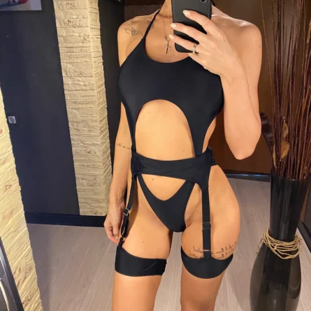 Glamorous Escape Underboob Garter Belt Swimsuit - Image 6