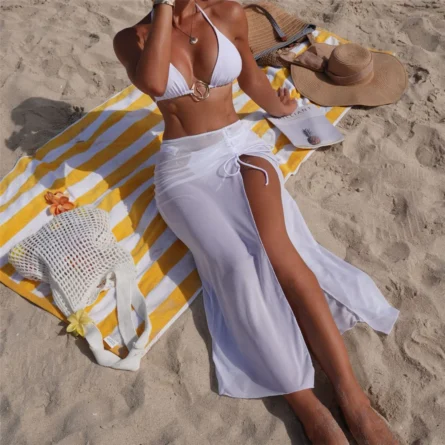 Mykonos Sunset Bikini Set with Sheer Cover-Up Skirt - Image 3