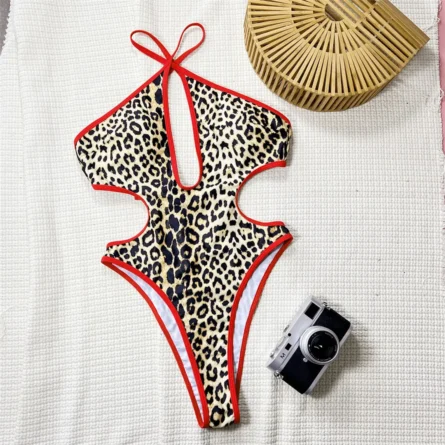 Fierce Instincts Leopard Print Cut-Out Swimsuit - Image 3