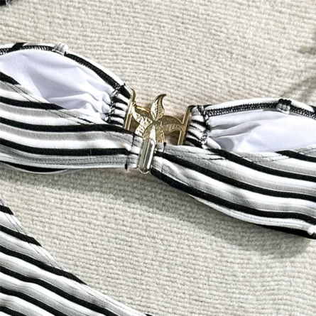Starfish-Embellished Striped Bikini Set - Image 22