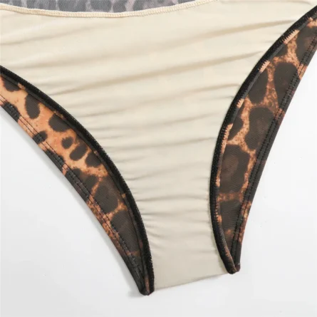 Leopard Long Sleeve Swimsuit with Matching Shorts - Image 11