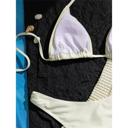 Chic Waffle Knit Cover Up Bikini Set - Image 9