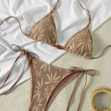 Horizon Crochet Bikini with Bead Accents
