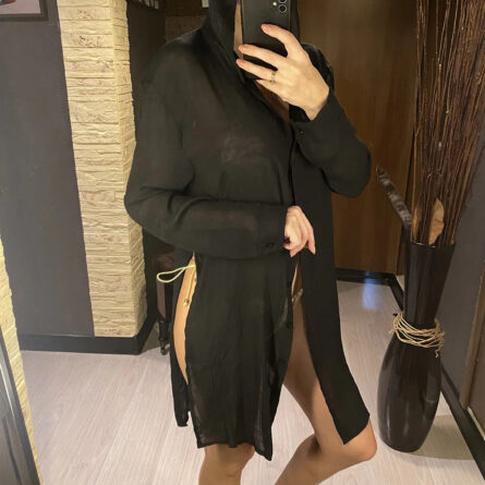 Ibiza Hooded Beach Cover Up Shirt - Image 9