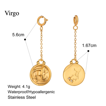 Zodiac Signs Bikini Charms – Gold Waterproof Beach Jewelry - Image 24