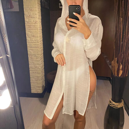 Ibiza Hooded Beach Cover Up Shirt - Image 3