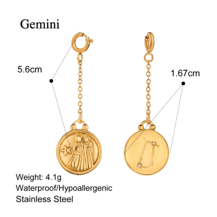 Zodiac Signs Bikini Charms – Gold Waterproof Beach Jewelry - Image 17