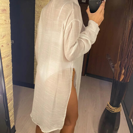 Ibiza Hooded Beach Cover Up Shirt - Image 6