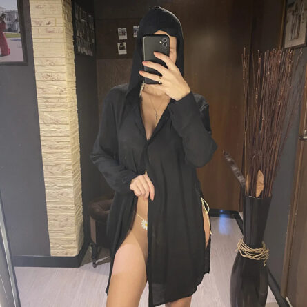 Ibiza Hooded Beach Cover Up Shirt - Image 7