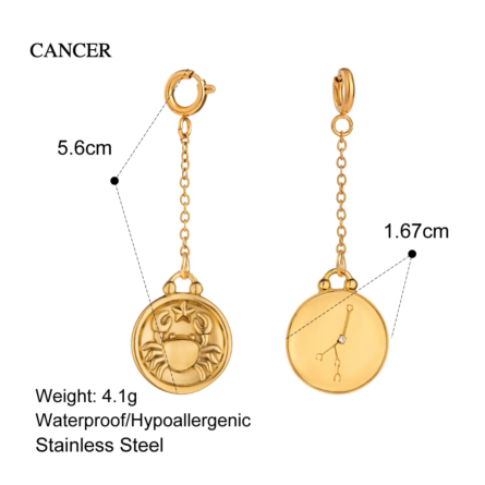 Zodiac Signs Bikini Charms – Gold Waterproof Beach Jewelry - Image 14