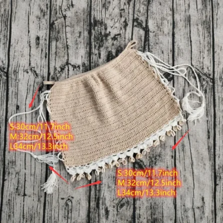 Summer Stories Handmade Boho Crochet Beach Skirt with Side Lace-Up Details - Image 6