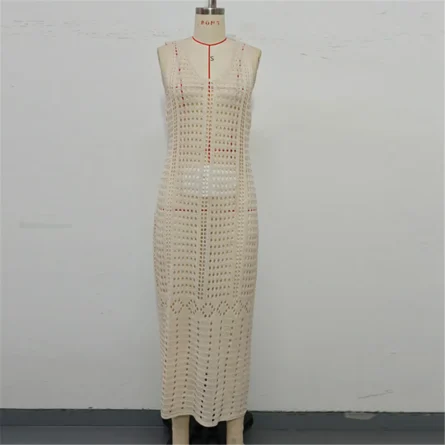 Breeze Away Boho Crochet Maxi Dress with Open Weave - Image 12