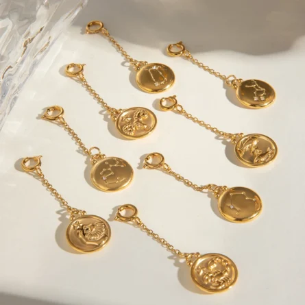 Zodiac Signs Bikini Charms – Gold Waterproof Beach Jewelry - Image 12
