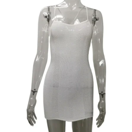 Heatwave Goddess Crochet Cover Up Mini Dress - Image 4